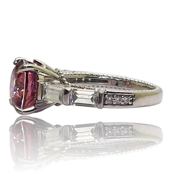 Swarovski® Red & White Cubic Zirconia Thermal Color Fusion Ring Sz 9 - Picture 7 of 15